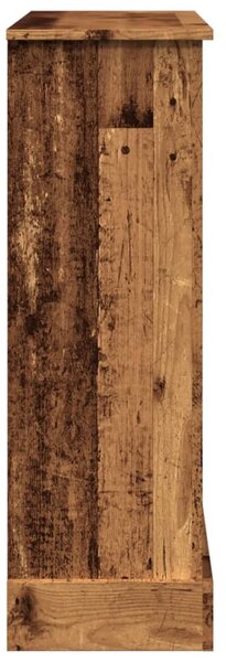 Antik fa színű szerelt fa kandallóburkolat 90 x 30 x 90 cm