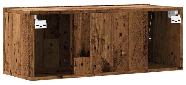 Antik fa színű szerelt fa fali TV-szekrény 80 x 30 x 30 cm