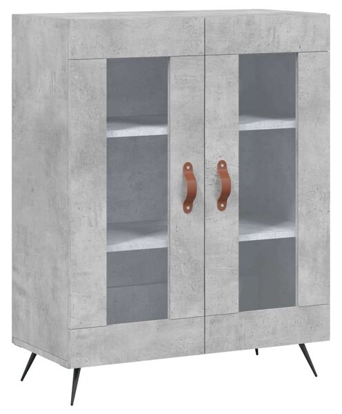 Modern Polcrendszer és Vitrines Szekrény - Beton Szürke - 180 cm