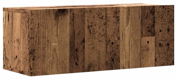 Antik fa színű szerelt fa fali TV-szekrény 80 x 30 x 30 cm