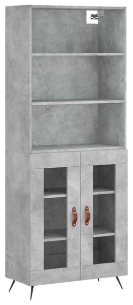 Modern Polcrendszer és Vitrines Szekrény - Beton Szürke - 180 cm