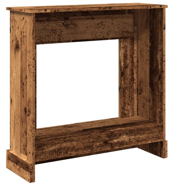Antik fa színű szerelt fa kandallóburkolat 90 x 30 x 90 cm
