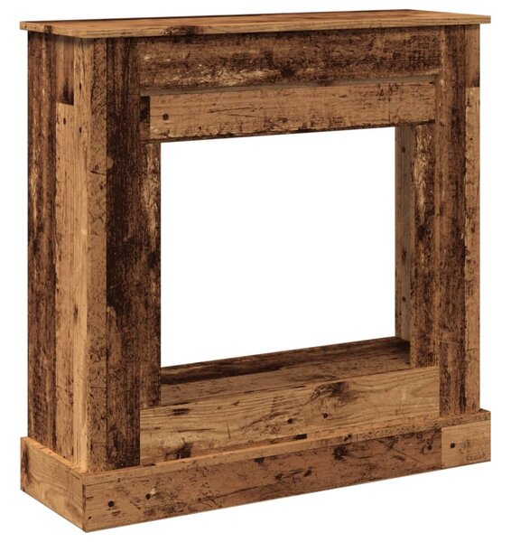 Antik fa színű szerelt fa kandallóburkolat 90 x 30 x 90 cm