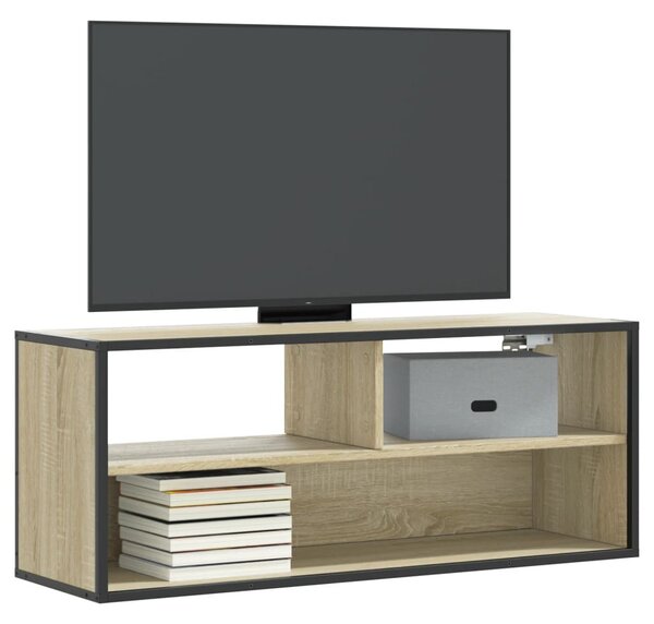 Sonoma tölgy színű szerelt fa és fém TV-szekrény 100x31x39,5 cm