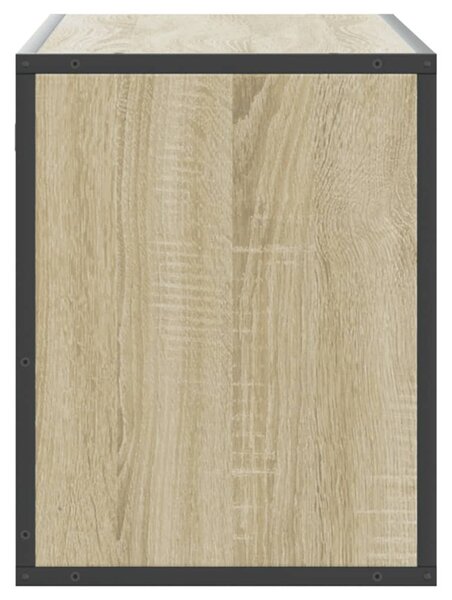 Sonoma tölgy színű szerelt fa és fém TV-szekrény 100x31x39,5 cm