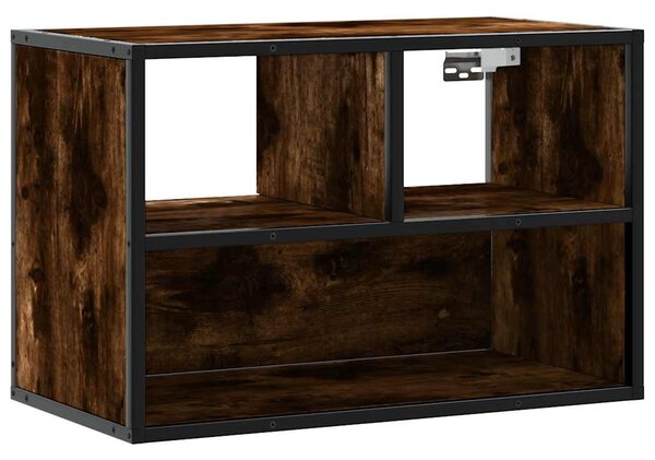 Füstös tölgy színű szerelt fa és fém TV-szekrény 60x31x39,5 cm