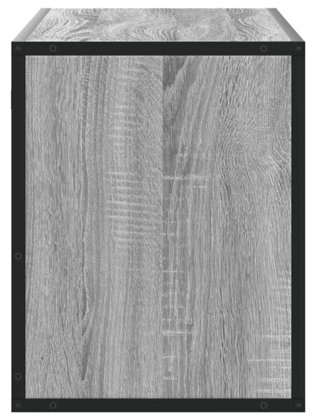 Szürke sonoma színű szerelt fa és fém TV-szekrény 100x31x39,5cm