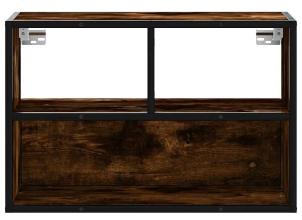 Füstös tölgy színű szerelt fa és fém TV-szekrény 60x31x39,5 cm
