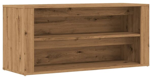 Kézműves tölgy színű szerelt fa cipőtároló pad 100 x 35 x 45 cm