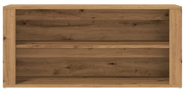 Kézműves tölgy színű szerelt fa cipőtároló pad 100 x 35 x 45 cm