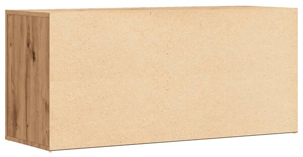 Kézműves tölgy színű szerelt fa cipőtároló pad 100 x 35 x 45 cm
