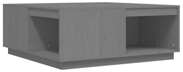 VIDAXL - Tömör Fenyőfa Dohányzóasztal - Szürke - 100x101x40,5cm