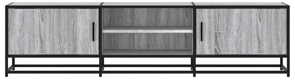 Szürke sonoma színű szerelt fa és fém TV-szekrény 160x35x41 cm