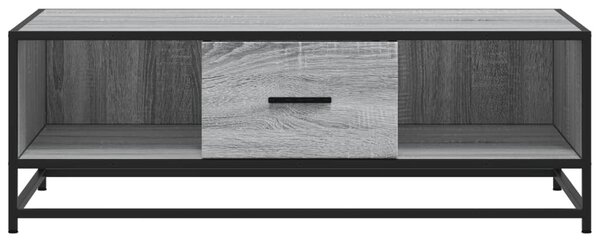 Szürke sonoma szerelt fa és fém dohányzóasztal 100 x 57 x 35 cm