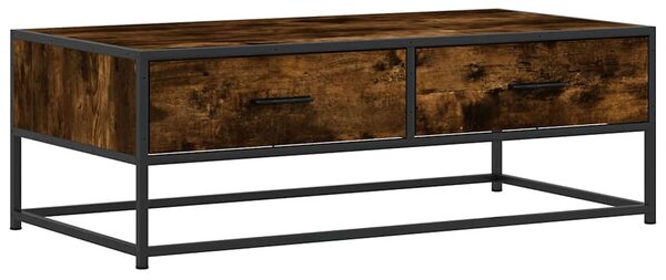 Füstös tölgy szerelt fa és fém dohányzóasztal 100 x 50 x 35 cm