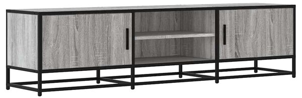 Szürke sonoma színű szerelt fa és fém TV-szekrény 160x35x41 cm
