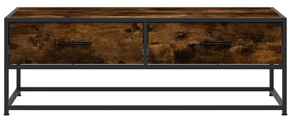 Füstös tölgy szerelt fa és fém dohányzóasztal 100 x 50 x 35 cm