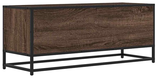 Barna tölgy színű szerelt fa és fém TV-szekrény 100x34,5x40 cm