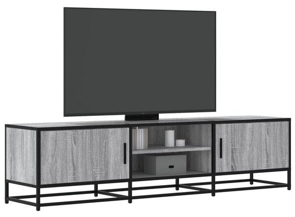 Szürke sonoma színű szerelt fa és fém TV-szekrény 160x35x41 cm