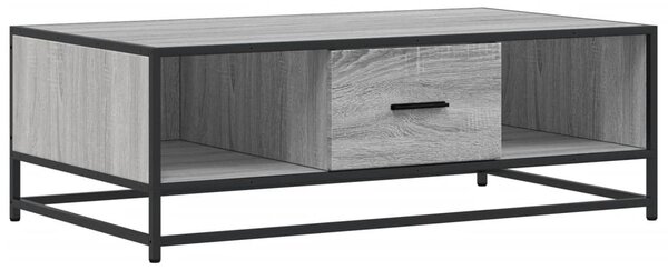 Szürke sonoma szerelt fa és fém dohányzóasztal 100 x 57 x 35 cm