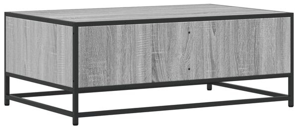 Szürke sonoma szerelt fa és fém dohányzóasztal 90 x 57 x 35 cm