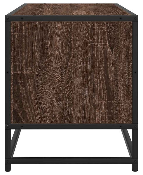 Barna tölgy színű szerelt fa és fém TV-szekrény 100x34,5x40 cm