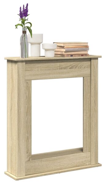 Sonoma tölgy színű szerelt fa kandallóburkolat 75 x 20 x 87,5cm