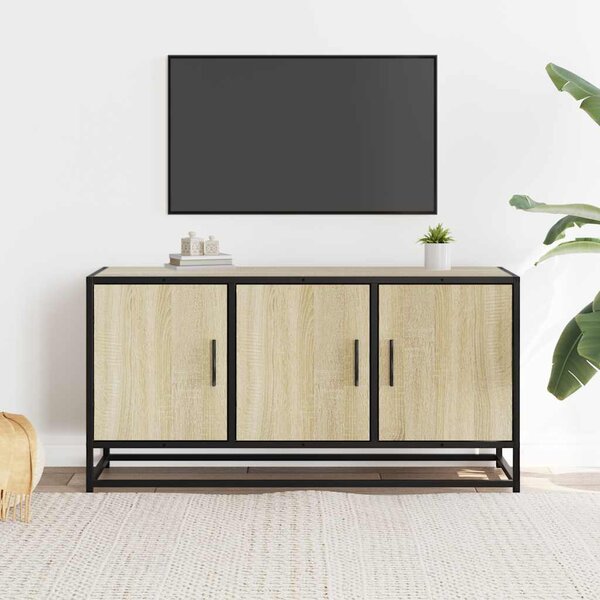 Sonoma tölgy színű szerelt fa és fém TV-szekrény 100x35x50 cm