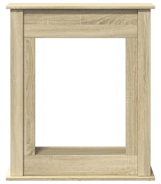 Sonoma tölgy színű szerelt fa kandallóburkolat 75 x 20 x 87,5cm