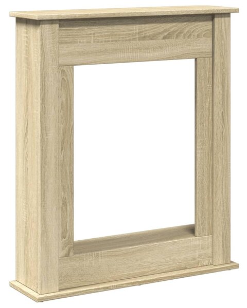 Sonoma tölgy színű szerelt fa kandallóburkolat 75 x 20 x 87,5cm