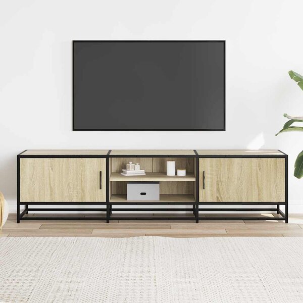 Sonoma tölgy színű szerelt fa és fém TV-szekrény 160x35x41 cm