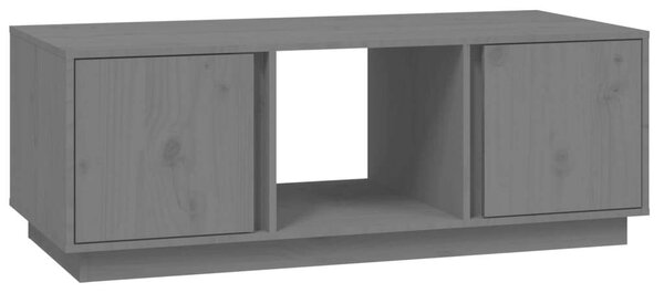 Fenyőfa Dohányzóasztal - Szürke - 110x50x40 cm - Tárolóval