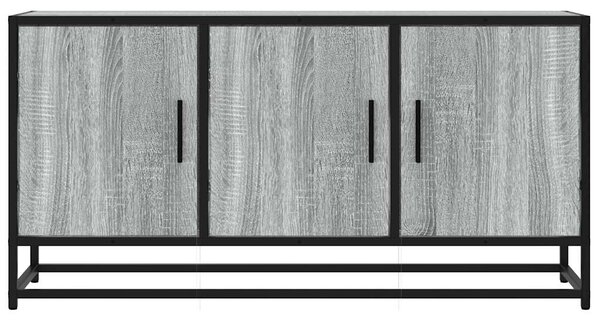 Szürke sonoma színű szerelt fa és fém TV-szekrény 100x35x50 cm