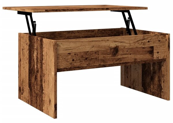Antik fa színű szerelt fa dohányzóasztal 80 x 50,5 x 41,5 cm