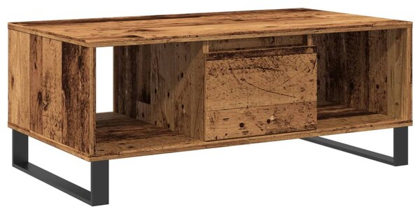 Antik fa színű szerelt fa dohányzóasztal 90 x 50 x 36,5 cm