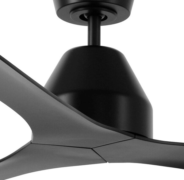 Beacon Lighting Whitehaven mennyezeti ventilátor, fekete, csendes, Ø 142 cm, Fekete, Nappali / Étkező, Műanyag, Modern