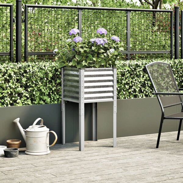Horganyzott acél kerti virágláda 45 x 45 x 88 cm