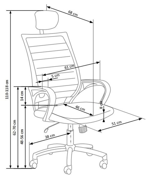 Socket irodai szék, fekete / fehér