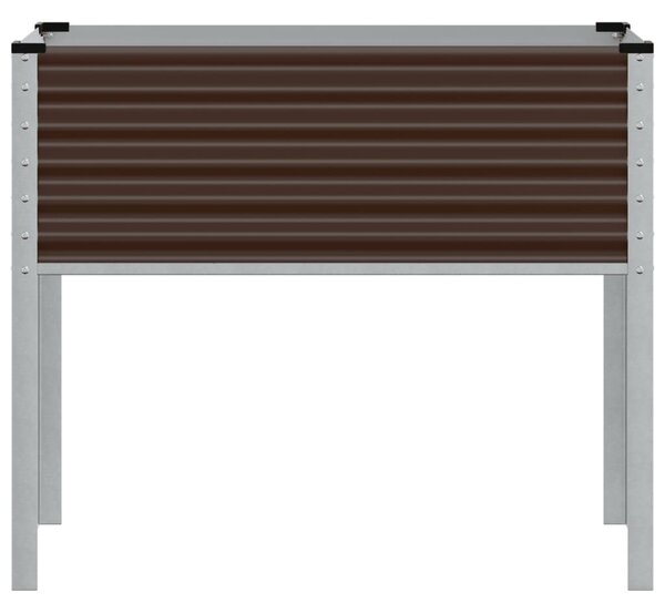 Barna acél kerti virágláda 100 x 45 x 90 cm