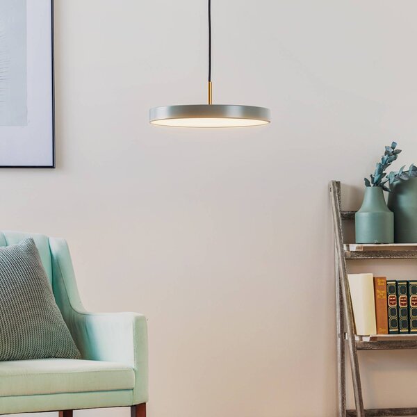 UMAGE Asteria Mini LED lógó lámpa, világoszöld/sárgaréz, Ø 31 cm, dimmelhető, Zöld, Nappali / Étkező, Alumínium, Dizájn