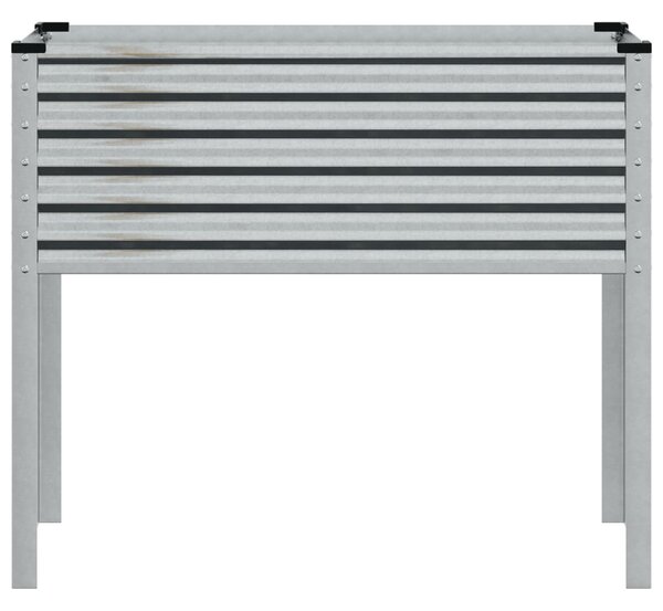 Horganyzott acél kerti virágláda 100 x 45 x 90 cm