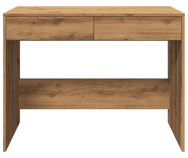 Kézműves tölgy színű szerelt fa íróasztal 101 x 50 x 76,5 cm