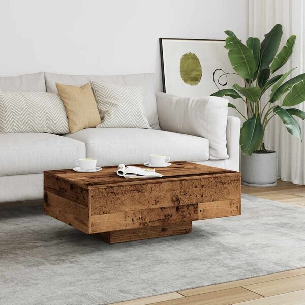 Antik fa színű szerelt fa dohányzóasztal 85 x 55 x 31 cm
