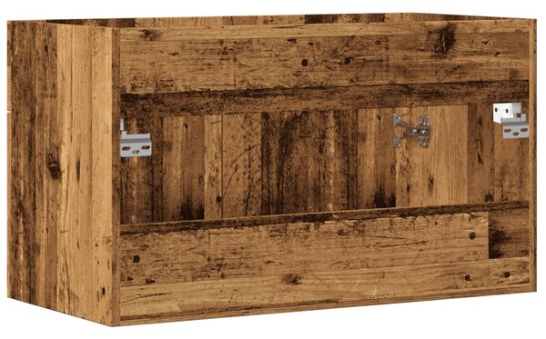 Antik fa színű szerelt fa mosdószekrény 90x38,5x46 cm
