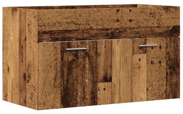 Antik fa színű szerelt fa mosdószekrény 90x38,5x46 cm