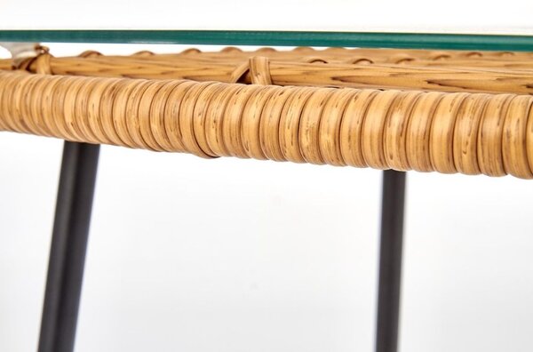 Indira dohányzóasztal, rattan / fekete