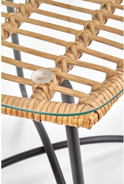 Indira dohányzóasztal, rattan / fekete