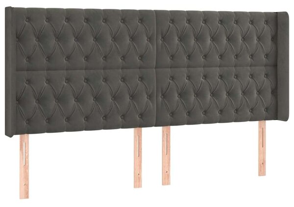 VidaXL Bársony Ágyfejtámla Szárnyakkal - 203x16x118/128 cm