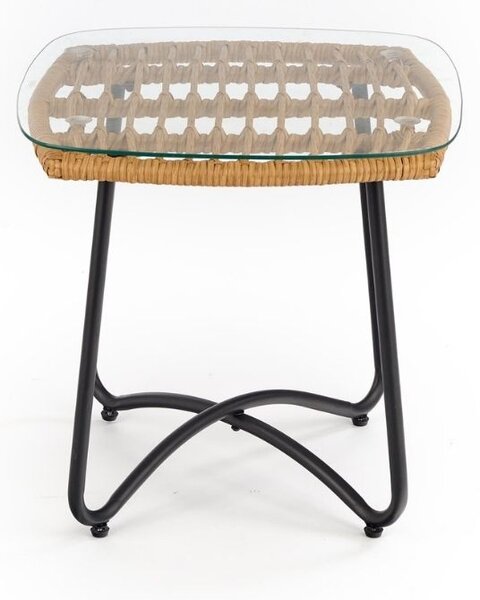 Indira dohányzóasztal, rattan / fekete