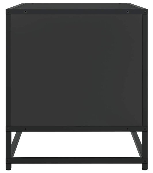 Fekete szerelt fa és fém TV-szekrény 61x40x46 cm